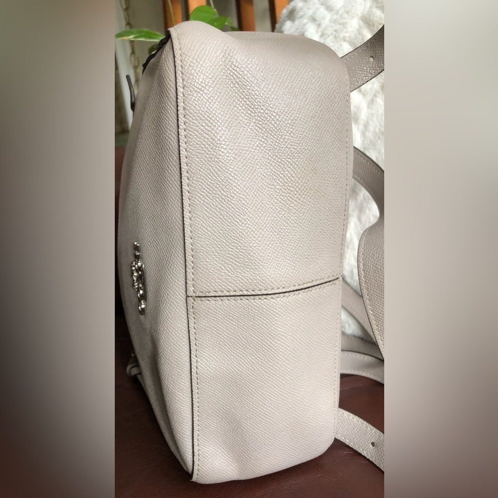 Coach Taupe Leather Backpack Purse - Picture 5 of 13